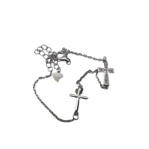 Bratara Argint 925 cu Doua Cruci